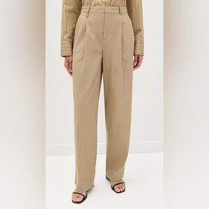 Vince Italian Cotton Plated Fawn Trousers Size 4